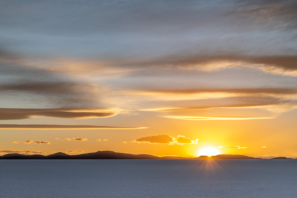 salt flats sunset