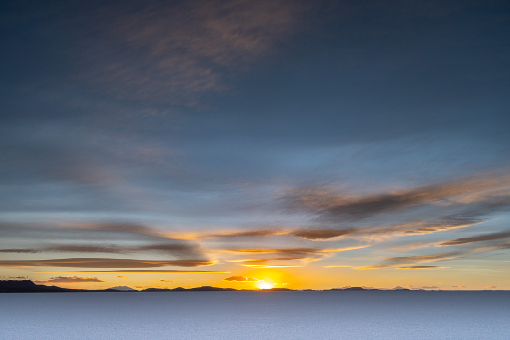 salt flats sunset