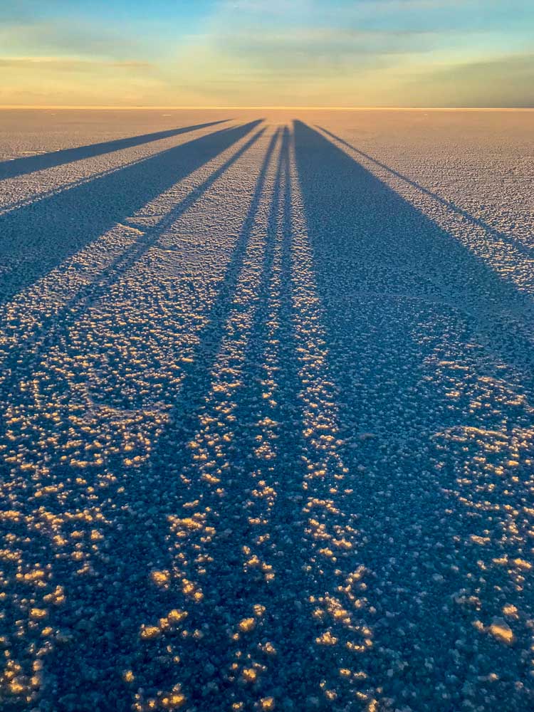 salt flats sunset